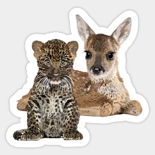 Leopard and deer Sticker
